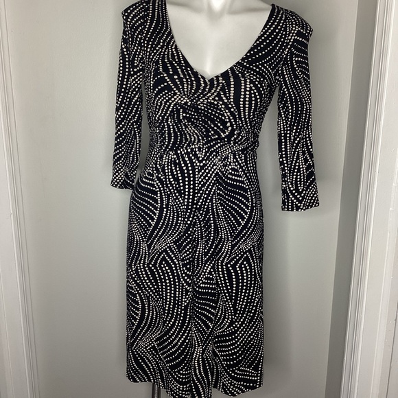 Anthropologie Dresses & Skirts - Anthropology Maeve black dress with off white polka dots size XS